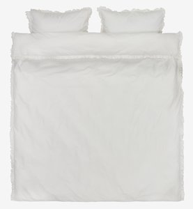 Conjunto capa edredão ELMA algodão lavado 260x240 branco
