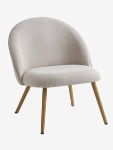 Fauteuil THORUP beige stof/eiken kleur