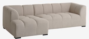 Sofa ALLESE chaise longue left beige fabric