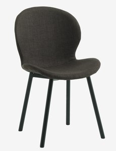 Silla de comedor GEVNINGE tela marrón oscuro/negro