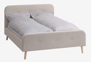 Bedframe KONGSBERG 140x200 beige stof