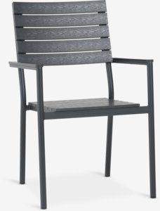 Stohovateľná stolička PADHOLM čierna