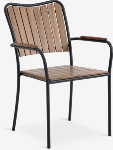 Složiva stolica BASTRUP tvrdo drvo/crna