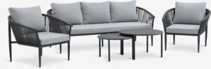 Lounge set KIRKENES 5 lugares cinzento