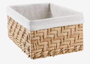 Basket EJNO W22xL31xH15cm w/natural fabric