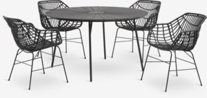 RANGSTRUP D130 table + 4 ILDERHUSE chair black