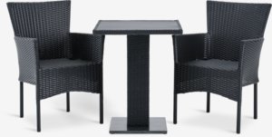 THY L60 tafel + 2 AIDT stoelen zwart
