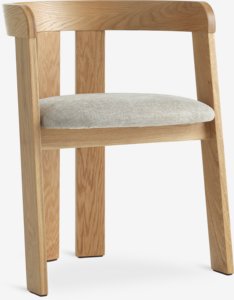 Dining chair BOVRUP oak/beige fabric