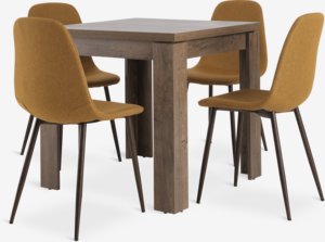 VEDDE D80/160 stół dąb dziki + 4 JONSTRUP krzesła curry