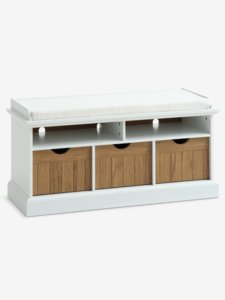 Ławka OLDEKROG 3 szuflady biały/dąb