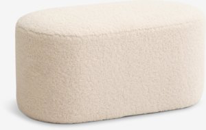 Pufa OREBO 84x45 naturalna biel/tkanina pluszowa
