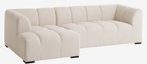 Sofa ALLESE chaise longue left beige fabric