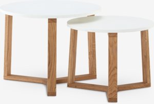 Nest of tables D60/50 SVENSTRUP white/oak pack of 2