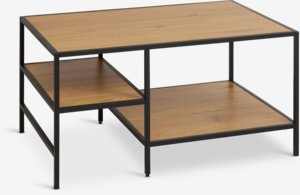 Stolik kawowy TRAPPEDAL 90x60 2 półki kolor dębu/czarny