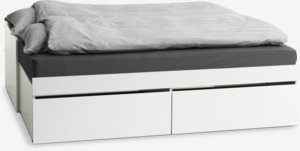 Bed w/storage TANGBJERG 90/180x200 white