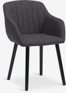 Dining chair ADSLEV anthracite grey fabric/black