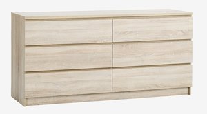 3+3 drawer chest LIMFJORDEN light oak colour