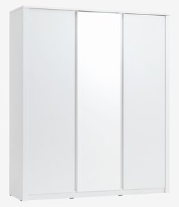Šatníková skriňa VEDDE 167x197 so zrkadlom biela