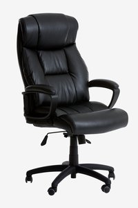 Uredska stolica TJELE crna umjetna koža/crna