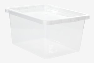 Opbevaringsboks BASIC BOX 20L m/låg transparent