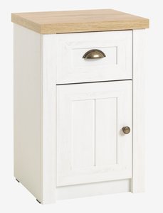 Noční stolek MARKSKEL 1 zásuvka bílá/barva dubu