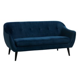 Image of JYSK Sofa EGEDAL 2.5-Sitzer dunkelblauer Samt